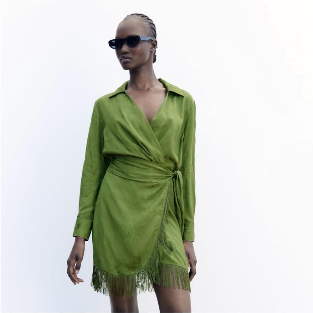 Zara Fringed Jacquard Dress - XS